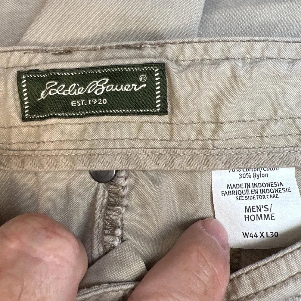 Eddie Bauer Convertible Zip Off Cargo Pants Mens 44x30 Khaki 3-in-1 Gorpcore